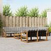 vidaXL Set di divani da esterno 9 pcs Grigio Naturale e Chiaro