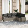 vidaXL Set Divano da Giardino 6pz con Cuscini Grigio Chiaro Polyrattan