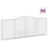 vidaXL Cesti Gabbioni ad Arco 6 pz 400x30x140/160 cm Ferro Zincato