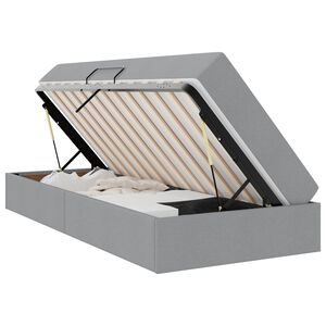 vidaXL Letto con contenitore e materasso Grigio chiaro 100 x 200 cm