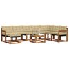 vidaXL Set di divani da esterno con cuscino 9 pcs Naturale e Beige