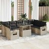 vidaXL Set Divano Giardino 10 pz con Cuscini Grigio Chiaro Polyrattan