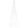 vidaXL Albero di Natale a LED su Pennone 550 LED Bianco Caldo 300 cm