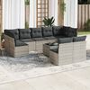 vidaXL Set Divano Giardino 10 pz con Cuscini Grigio Chiaro Polyrattan