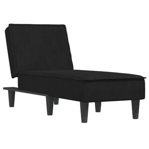 vidaXL Chaise Longue in Velluto Nero
