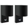 vidaXL Lampade da Parete Esterne 2 pcs Nero 12 x 7 x 15 cm