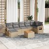 vidaXL Set Divano da Giardino 8 pz con Cuscini Beige Misto Polyrattan