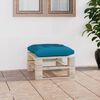 vidaXL Pouf da Giardino su Pallet con Cuscino Blu in Legno di Pino