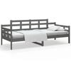 vidaXL Dormeuse in Legno Massello di Pino Grigio 90x190 cm