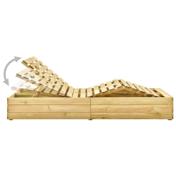 vidaXL Prendisole Doppio e Cuscini Verde Brillante in Pino Impregnato