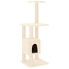 vidaXL Albero per Gatti con Tiragraffi in Sisal Crema 104 cm