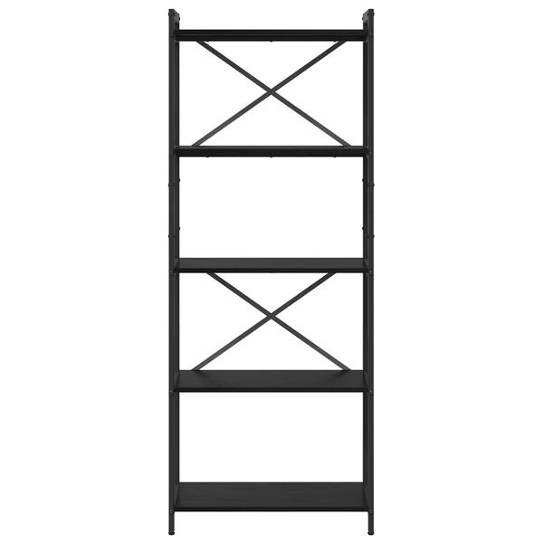 vidaXL Libreria Rovere Nero 60 x 30 x 155 cm Legno multistrato