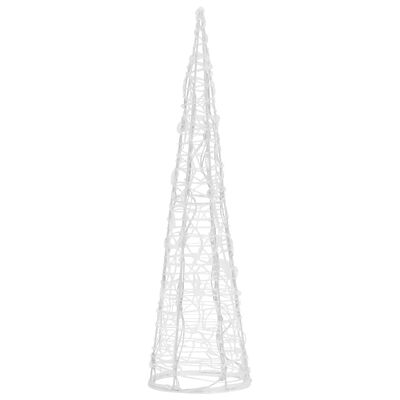 vidaXL Piramide Decorativa Cono Luce LED Acrilico Bianco Caldo 60 cm