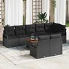 vidaXL Set Divano da Giardino con archiviazione 9 pcs Nero polyrattan