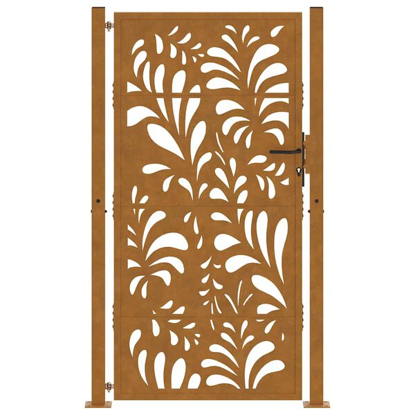 vidaXL Cancello da giardino 100x200 cm in acciaio corten design ondulato