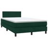 vidaXL Letto a Molle con Materasso e LED Verde Scuro 120x220 cm Velluto