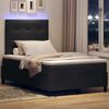 vidaXL Letto a Sorgente LED con materasso Nero 120 x 200 cm Velluto