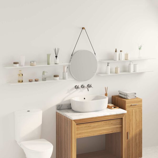 vidaXL Mensola sospesa 4 pcs Bianco 100 x 18 x 2,5 cm Acciaio