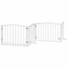 vidaXL Cancello Cani Porta Pieghevole Bianco 12 Pannelli 640 cm Pioppo