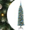 vidaXL Albero di Natale Artificiale Sottile Verde e Bianco 150 cm