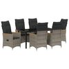 vidaXL Set da Pranzo per Giardino con cuscino 7 pcs Grigio polyrattan