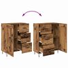 vidaXL Credenza con cassetto 2 pcs Legno vecchio Legno multistrato
