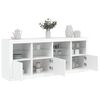 vidaXL Credenza con Luci LED Bianca 164x37x67 cm