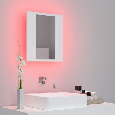 vidaXL Specchio da Bagno con LED Bianco 40x12x45 cm in Acrilico