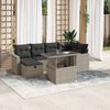 vidaXL Set Divani da Giardino 7pz con Cuscini Grigio Chiaro Polyrattan