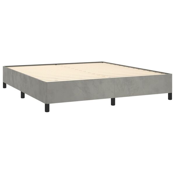 vidaXL Giroletto senza Materasso Grigio Chiaro 160x200 cm Velluto