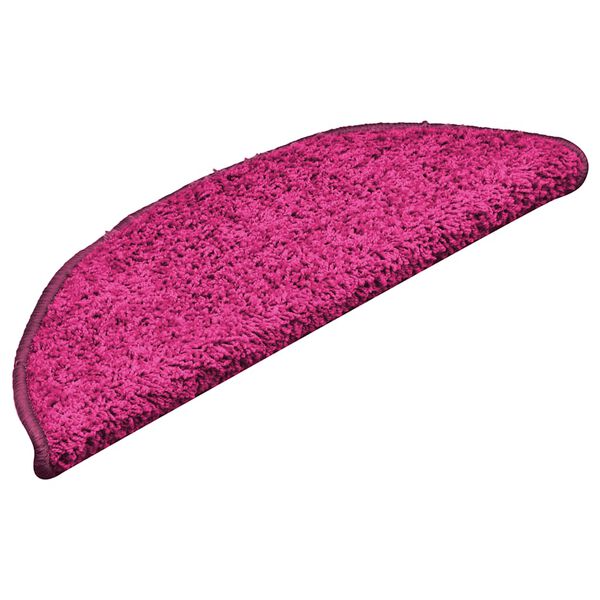 vidaXL Tappetini per scale 15 pz 56x17x3 cm rosa semicircolari