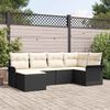 vidaXL Set Divano da Giardino con cuscino 6 pcs Nero polyrattan