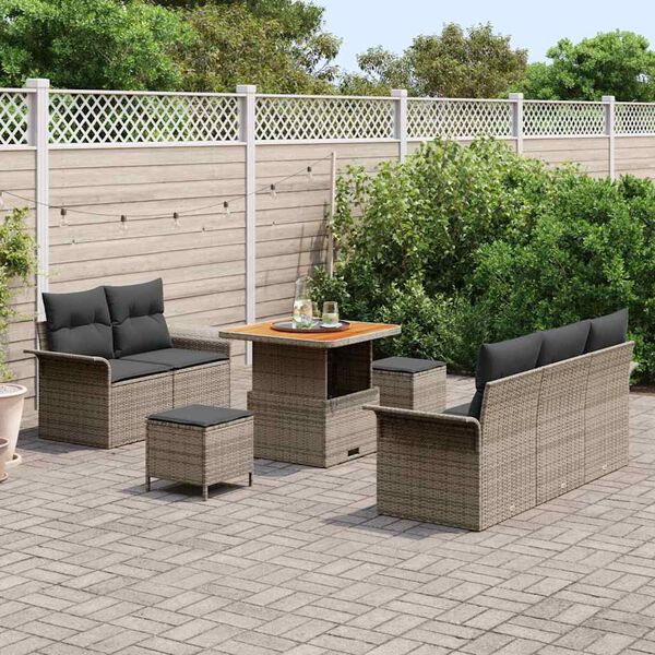 vidaXL Set Divano da Giardino con cuscino con cuscino 8 pcs Grigio