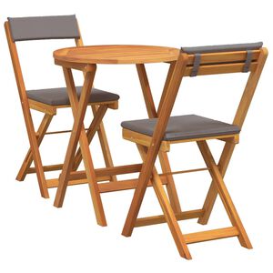 vidaXL Set da Pranzo per Giardino 3 pz Olio Naturale