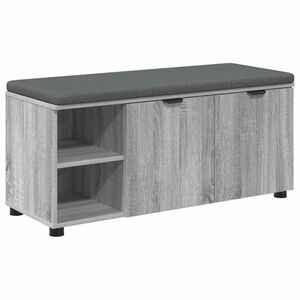 vidaXL Panca per ingresso con cuscino Grigio Sonoma 100 x 38 x 46 cm