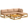 vidaXL Set di divani 5 pz Naturale Legno di Acacia Massello