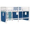 vidaXL Letto a Soppalco con Tende Bambini Blu 80x200 cm Massello Pino