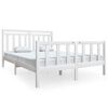 vidaXL Giroletto Bianco 150x200 cm King in Legno Massello