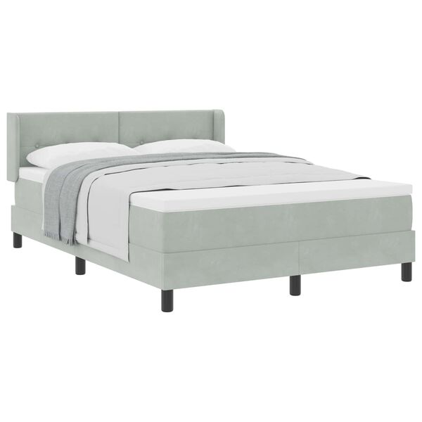 vidaXL Letto a molle con materasso Grigio chiaro 200 x 160 cm Velluto