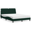 vidaXL Letto con Materasso Verde Scuro 140x200 cm in Velluto