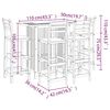 vidaXL Set da Bar per Giardino 5 pz in Legno Massello di Acacia