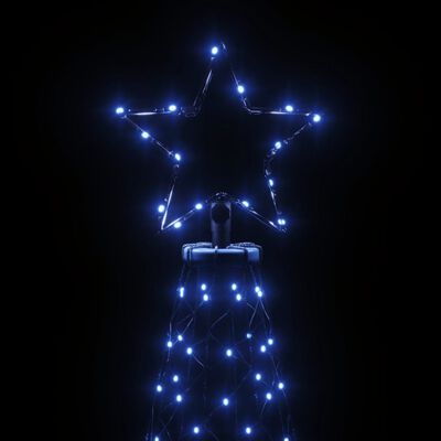 vidaXL Albero di Natale con Palo in Metallo 500 LED Blu 3 m