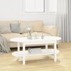 vidaXL Tavolino da Salotto Bianco 110x55x45 cm Legno Massello di Pino