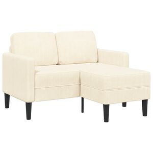 vidaXL Divano 2 Posti con Chaise longue a L Crema 125 cm Lino