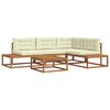 vidaXL Set di divani da esterno 5 Pezzo Naturale e Crema