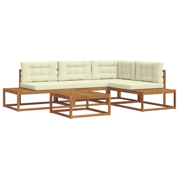 vidaXL Set di divani da esterno 5 Pezzo Naturale e Crema