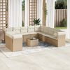 vidaXL Set Divani da Giardino 12 pz con Cuscini Beige in Polyrattan