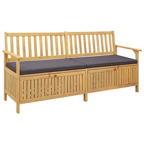 vidaXL Panchina con contenitore con cuscino con archiviazione