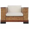 vidaXL Set di Divani 2 pz con Cuscini in Rattan Naturale Marrone