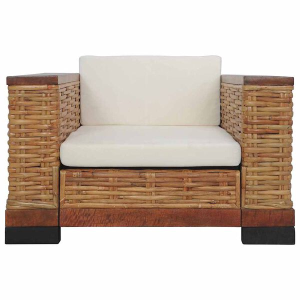 vidaXL Set di Divani 2 pz con Cuscini in Rattan Naturale Marrone